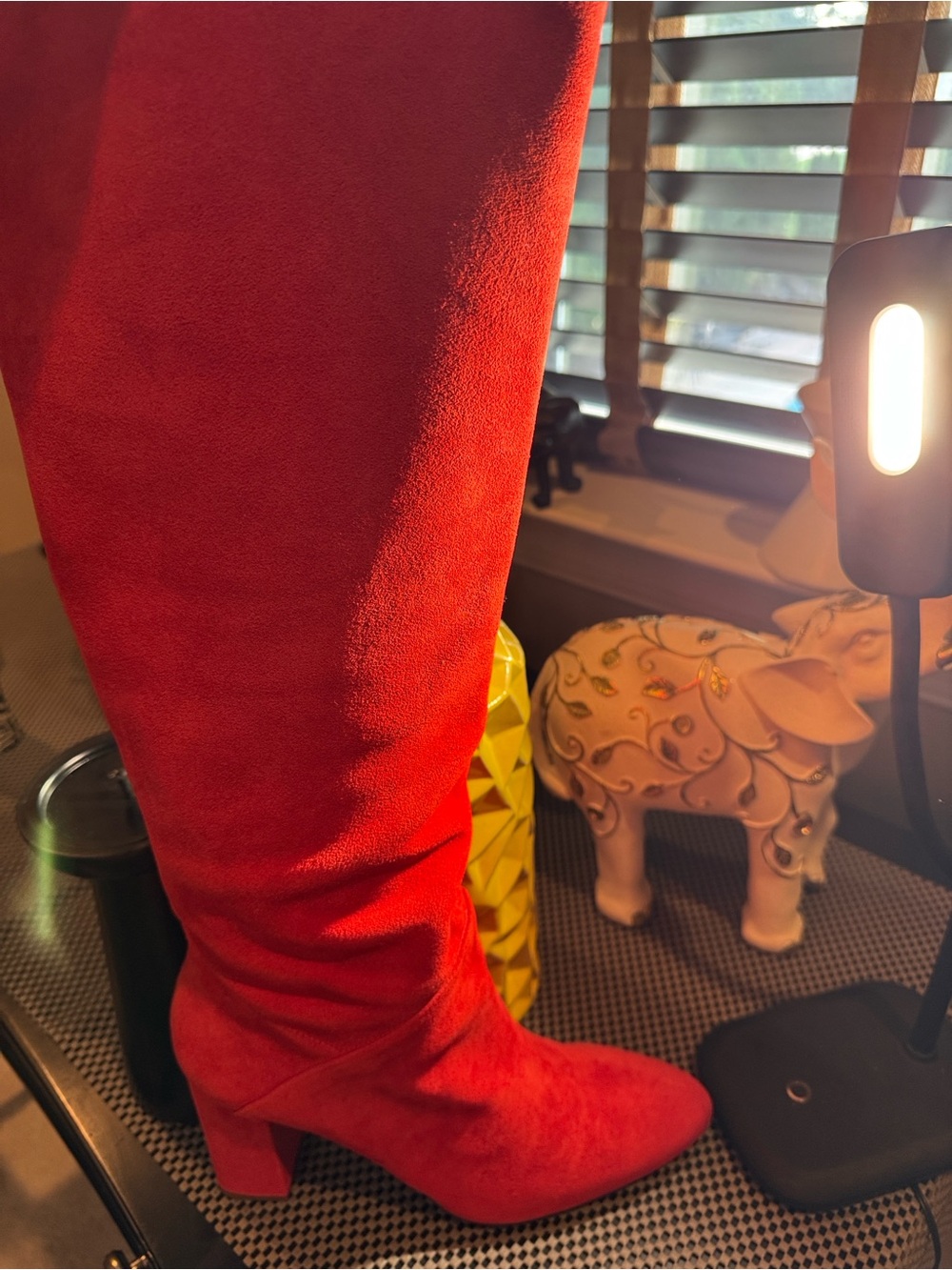 Banana Republic Bright Red Suede Over-the-Knee Boots. New size 9.5